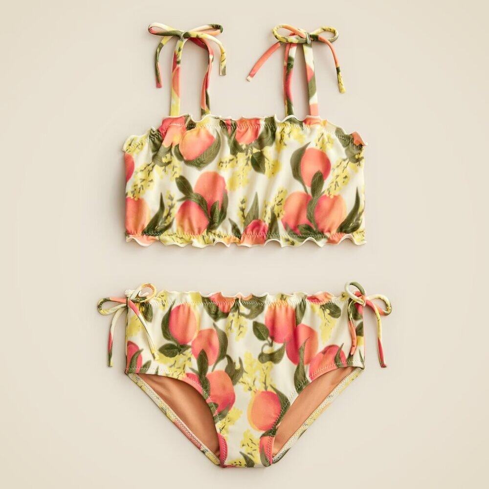 NWT J Crew Girls' Lettuce-Edge Two-Piece Swimsuit Bikini 5
